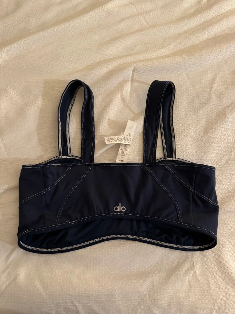 ALO Yoga Navy Seam-Panel Sports Bralette